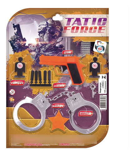 Brinquedo Policial Tatic Force Conjunto Infantil C/ 6 Peças