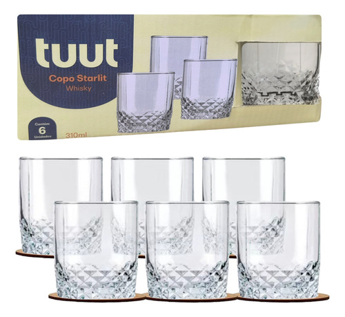 Copo Vitrizi Starlit Cor Cristal Starlit Long Whisky Vintage De 310ml Cor Cristal6 Unidades