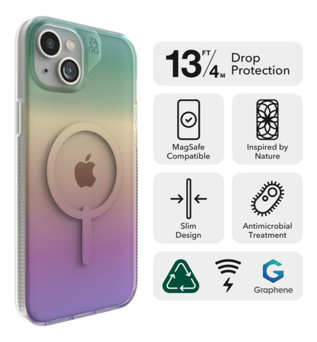 Protector Funda Zagg Transparente iPhone 14/15 Plus Magsafe