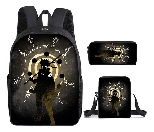 C Mochila Naruto Uzumaki Kakashi Uchiha Sasuke, 3