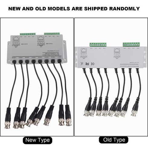 Balun De Vídeo 8ch Hd Bnc Macho A Utp Cable Transceptor Adap