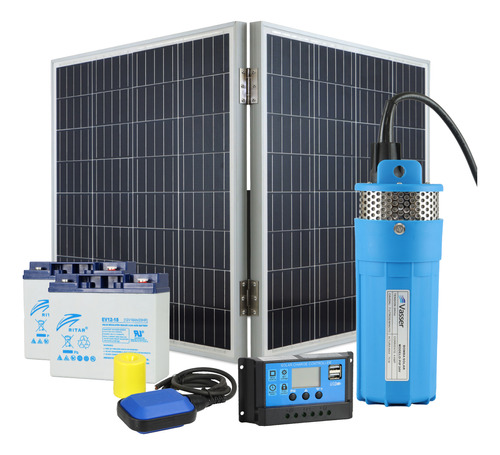 Combo Sumergible Solar Vasser + Panel + Baterias 12 Volts