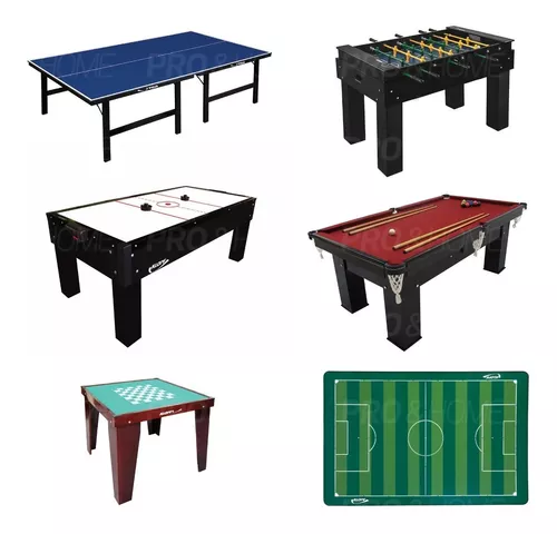 Mesa de Aero Hockey, AZUL , acompanha 2 suportes e 2 discos