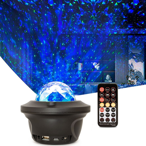 Mini Proyector Led Galaxia De Estrellas C/ Control Bluetooth