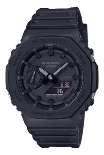 Reloj pulsera Casio G-Shock GA-2100 de cuerpo color negro, analógico-digital, para hombre, fondo negro, con correa de resina color negro, agujas color negro y gris, dial negro, subesferas color negro,