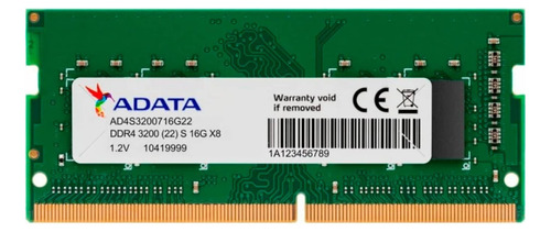 Memoria Ram Adata Laptop Pc4-25600 Ddr4 3200 Mhz 16 Gb