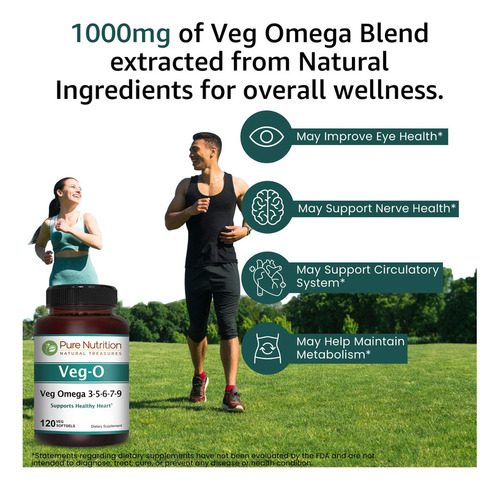 Pure Nutrition Vego-vegan Omega 3-5-6-7-9. Todo Esto En Un S