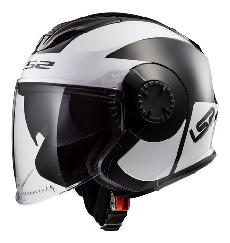 Casco Abierto Moto Ls2 570 Mobile Negro Blanco Color Negro/Blanco Tamaño del casco M