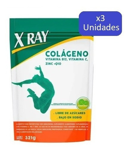 X Ray Colágeno Vitamina B12 Polvo 321g X 3 Unidades
