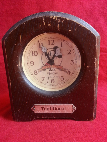  Reloj De Madera Mickey Mouse Walt Disney Hecho En Japon