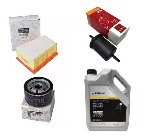Imagen 1 de 4 de Kit Filtros + Aceite 10w40 Duster 1.6 16v K4m Original