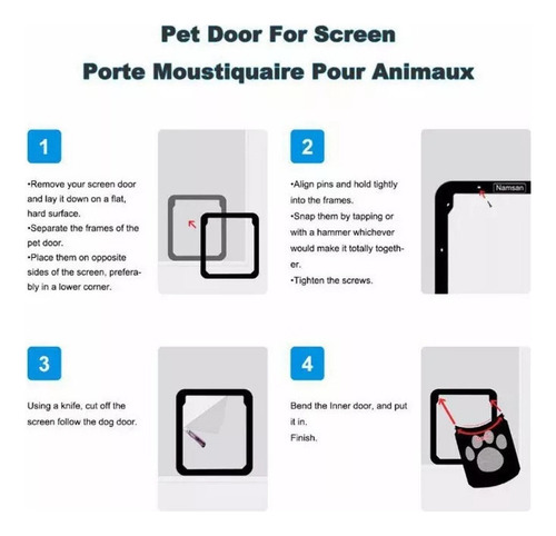 Porta Jiugenxian G Preta Portinhola Cão Gato Xl