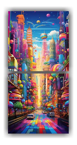 40x20cm Arte De Pared Brillante Lisa Frank Bastidor Madera