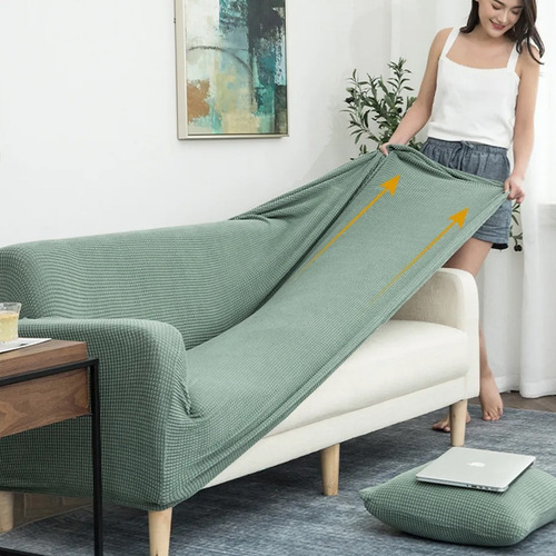 Imagen 9 de 10 de Funda Sofá 2 Cuerpos Cubre Sillón Elastica Tela Reforzada Gi