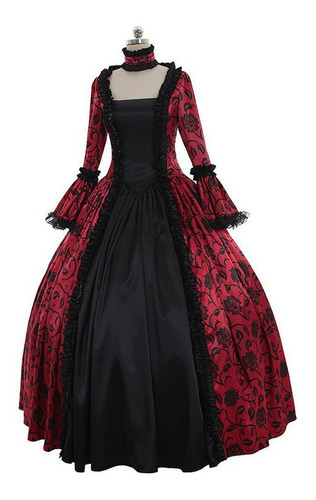 Vestido De Encaje Vintage Gótico Medieval Para Mujer