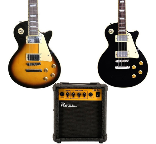 Guitarra Eléctrica Tipo Les Paul Ampli 10w Combo Accesorios