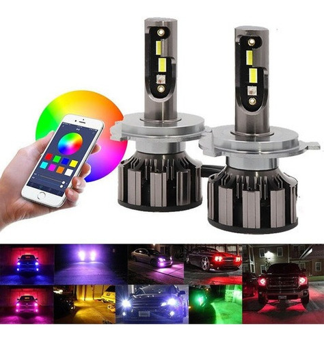 Kit Luces Led Rgb Multicolor Canbus H7 H8 H9 H11 H4 12v-24v