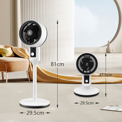 Ventilador De Pedestal 3 Velocidades Oscilación Blanco 29.5 Cm 60 Hz Blanco Negro Plástico 3