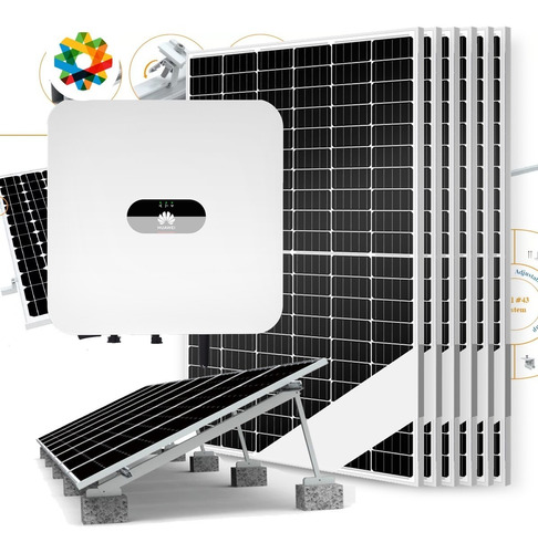 Kit Solar #04 3kw/h - 3ktl Trifásico On-grid Techo De Loza