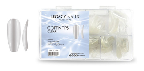 Uñas Tips Coffin Legacy Nails Natural X500
