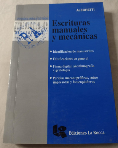 Escrituras Manuales Y Mecánicas. Alegretti. Usado Como Nu 