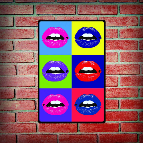 Carteles Decorativos Cuadro Chapa De Madera -bocas Pop Up