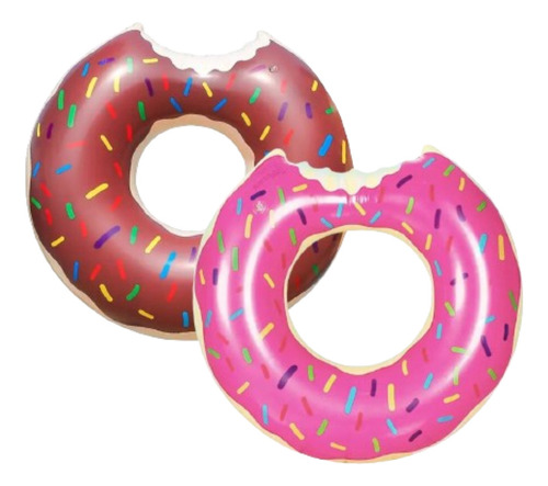 Pack 2 Flotador Dona Donuts Chocolate 90cm Inflable
