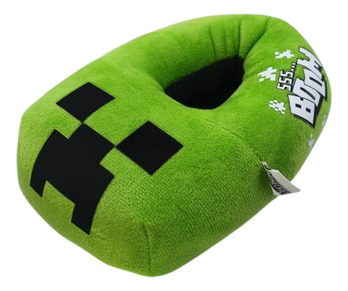 Pantufla Para Niño Minecraft Tela Creeper Mi4170 Verde 16-22