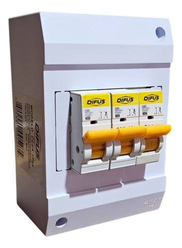 3pzs Centro De Carga Interruptor Din 4polos + Pastillas 16a Gris