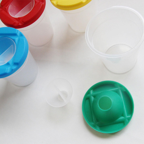 4x Vasos De Pintura Y Pinceles Para Pintar Para Niños