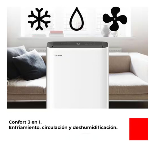 Aire Acondicionado Portatil Inteligente Toshiba 6000 Btu Color Blanco