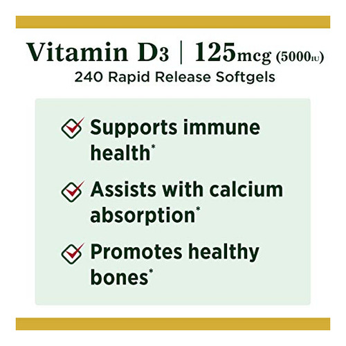 Vitamina D3 Da Natures Bounty Imune Support Vitamina D