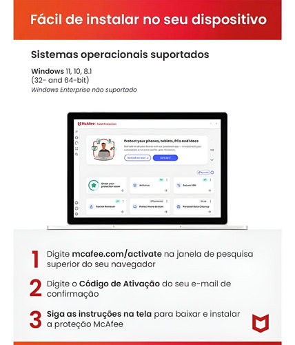 Plus Family Mcafee + Família Dispositivos Ilimitados 1 Ano