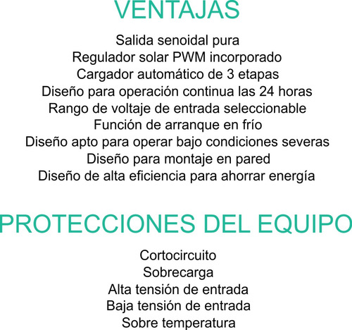 Inversor Senoidal 3000w 24v, Cargador, Regulador Solar 1200w