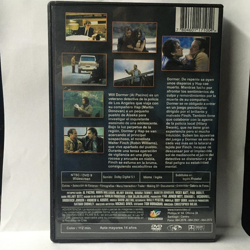 Insomnia (2002) Director: Christopher Nolan / Dvd Usado (Usado)