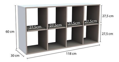 Organizador Cubo 8 Espacios Melamina - Muebles Y Cosas