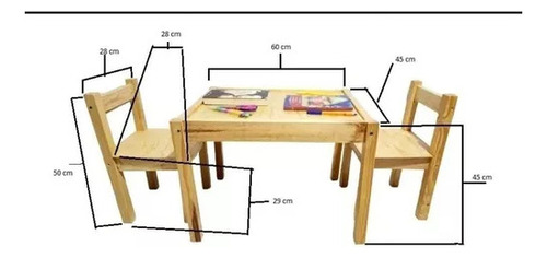Mesa Y Sillas Para Niños De 1 A 4 Años Natural