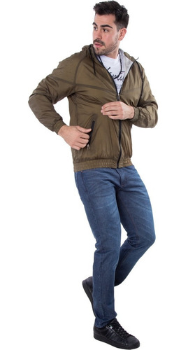 Imagen 6 de 9 de Campera Hombre Rompeviento Liso Fino Liviano Tela Avión