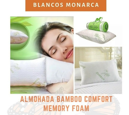 Par De Almohadas Bambú Standar Memory Foam Alta Firme Cómoda