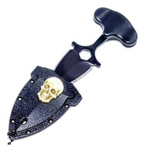 Cuchillo Puñal De Defensa Mini Pua De Calavera En Acero Daga