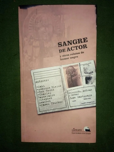 Sangre De Actor Y Relatos De Humor Negro Baudelaire, Saki