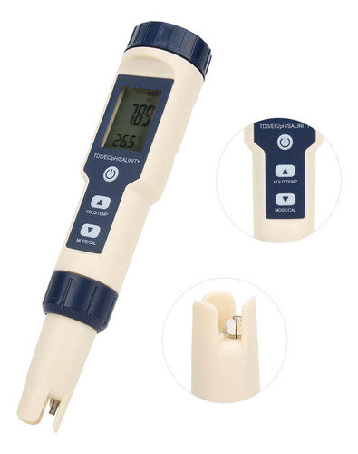 Medidor De Calidad Del Agua 5 En 1 Portátil Digital
