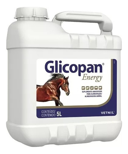 Suplemento de aminoácidos de vetnil Glicopan Energy de 5 litros y galones
