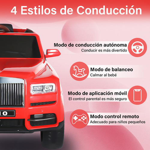 HONEY WHALE Carro Electrico P/ Niños Montable Con Control Remoto Hw 8110 Autonomía de 70 Minutos Velocidad Máxima 5 KM/H Color Rojo Honeywhale