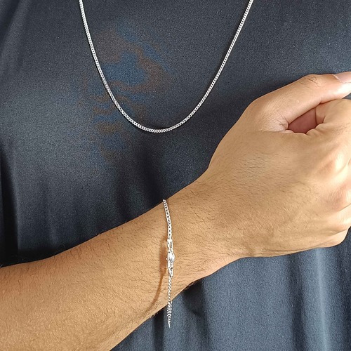 Prata 925 De Lei Corrente + Pulseira Italiana Legítima Luxo