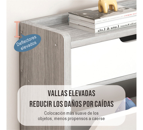 Zapatero De Madera 3 Cajones 2 Estantes Para Zapatos Blanco