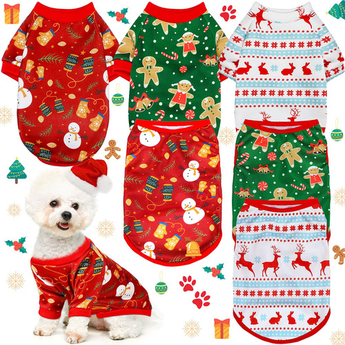 Camisa De Navidad Para Perro, 6 Piezas, Ropa Para Mascotas,.