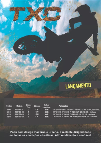 Pneu Traseiro Trilha Largo Dt 180 200 120/100-18 Technic Txc