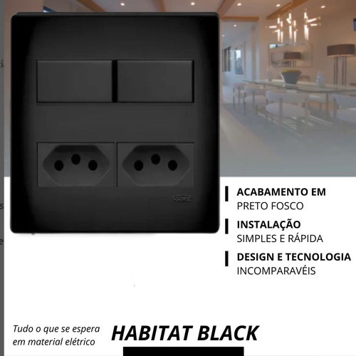 Conjunto 4x4 Tomada Dupla 20a + Interruptor Duplo Fame