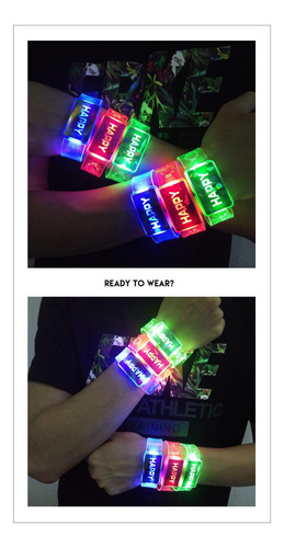 Pack De 3 Pulseras Luminosas De Neón Para Fiestas Y Eventos Blanco